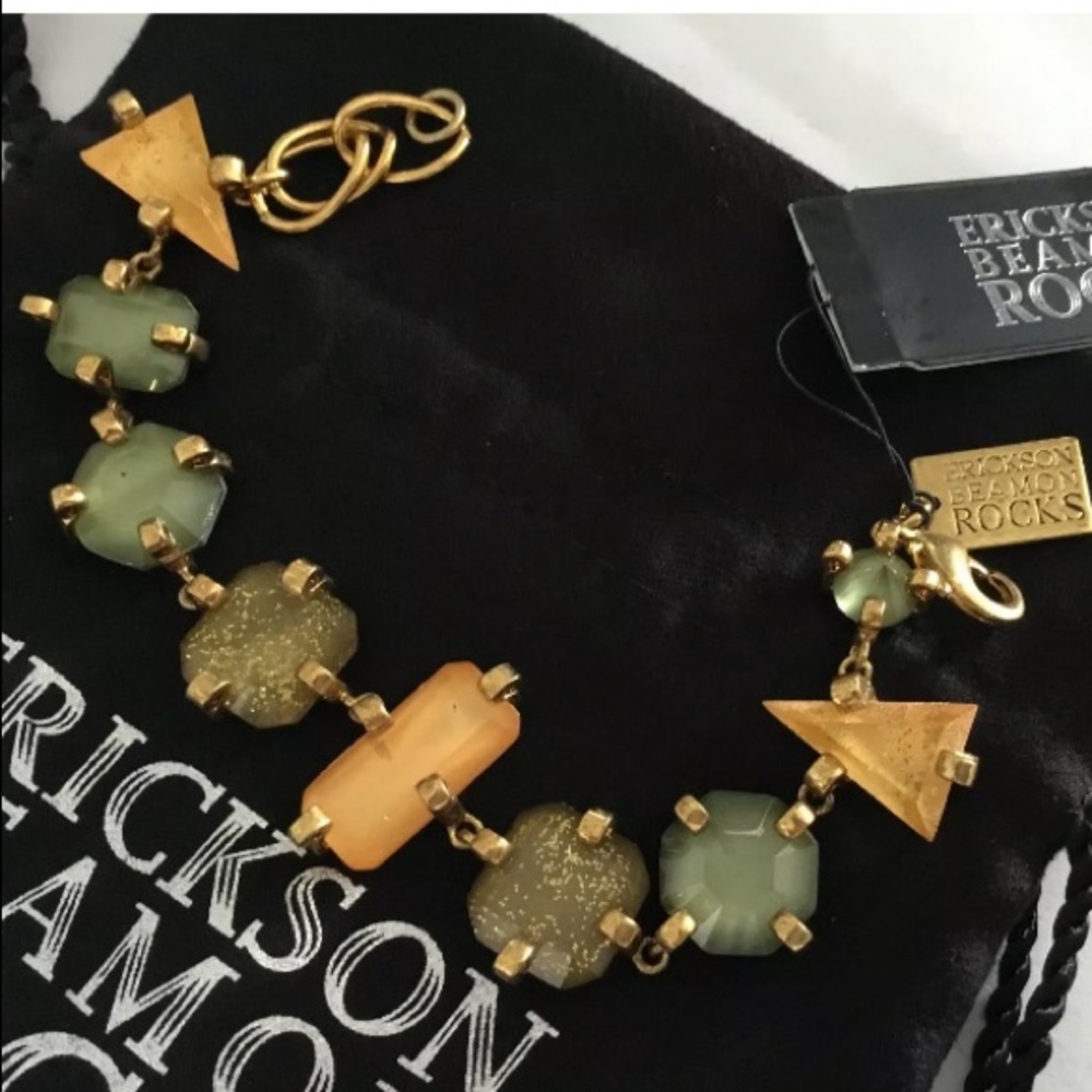 Erickson Beamon✨Tangerine & Jade Lucite Bracelet